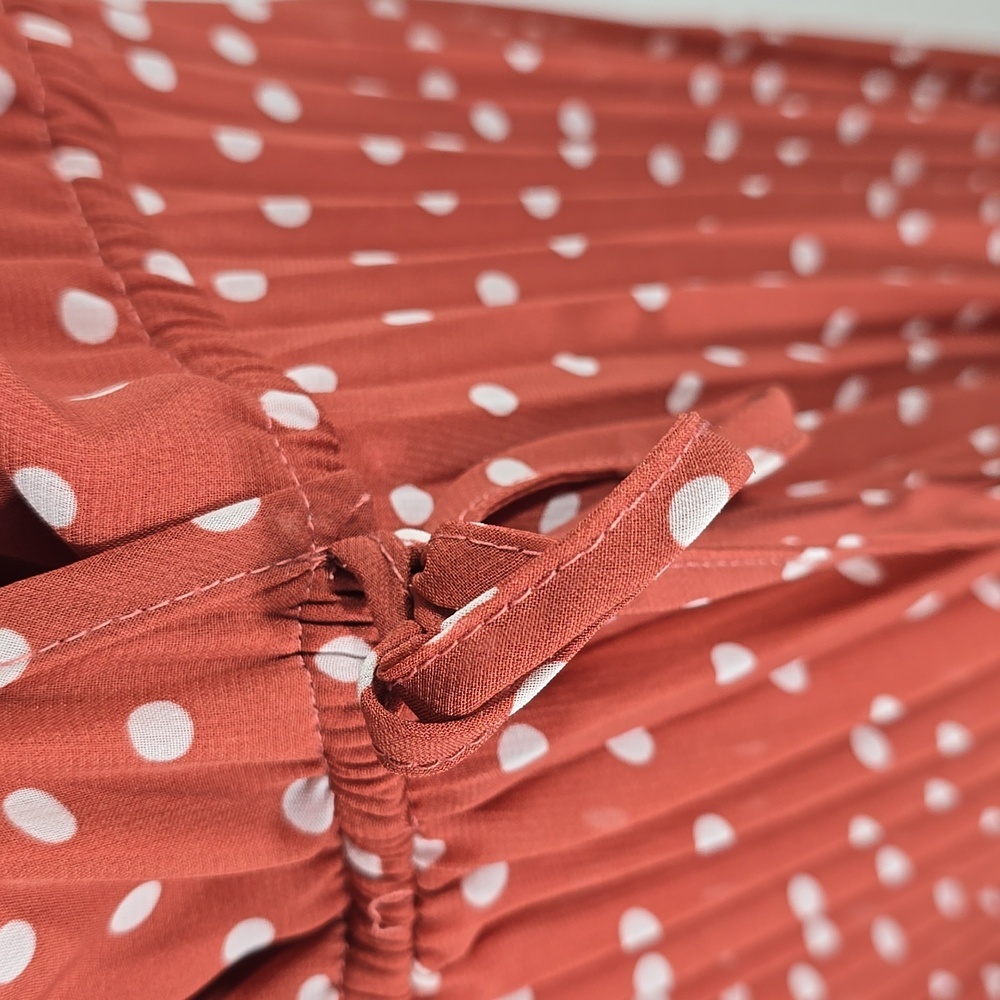 {Indigo Rose} Polka Dot Pleated Dress - Size MEDIUM - Picture 10 of 16